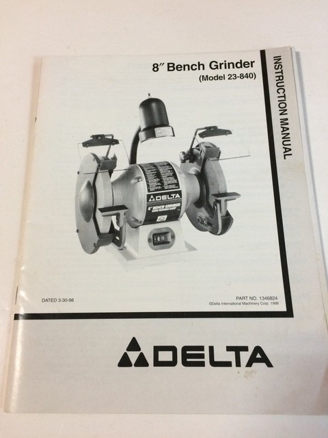 Delta Shopmaster 23 589 Bench Grinder Instruction Owners Manual