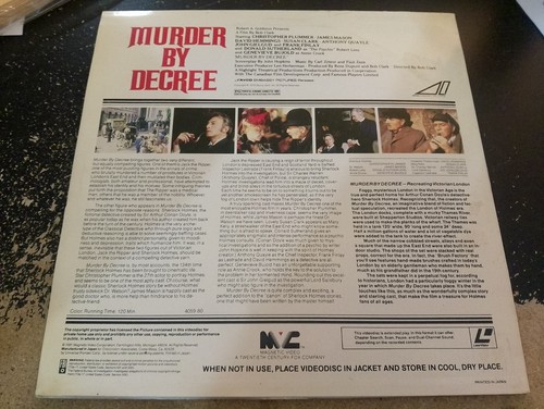 LASERDISC MOVIE Murder By Decree 1978 Christopher Plummer - Picture 2 of 2