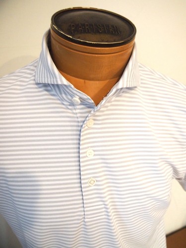 G/FORE Performance Fabric Feeder Stripe Pique Slim Fit Golf Shirt NWT M $120 - Picture 13 of 13