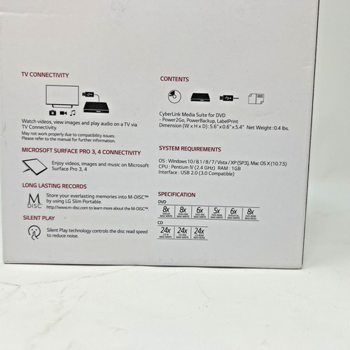 LG Electronics 8X USB 2.0 Super Multi Ultra Slim Tragbarer DVD Brenner - GP65NB60 - Bild 3 von 4