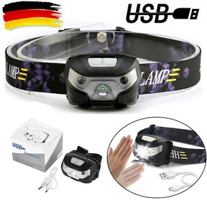USB LED Stirnlampe Kopflampe Wiederaufladbar Outdoor Scheinwerfer Wasserdicht