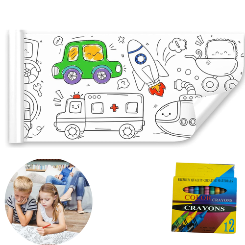 Rollo de papel de colorear para niños 118x11,8′′ papel de dibujo adhesivo desplegable para niños - Imagen 1 de 7