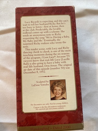 I Love Lucy Hallmark Andenken 2000 Ornament Lucy Is Enceinte - Bild 2 von 4