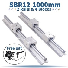 2PCS SBR12 1000mm Linear Silde Rail Guide Shaft & 4PCS SBR12UU Bearing Block CNC