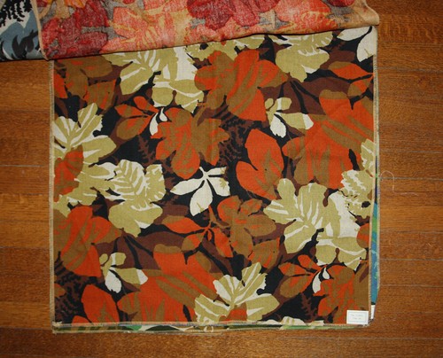 5 Vtg 60s MCM Modernist Decorator Fabric Samples Kaufmann TAMPA Bold Floral - Picture 4 of 9