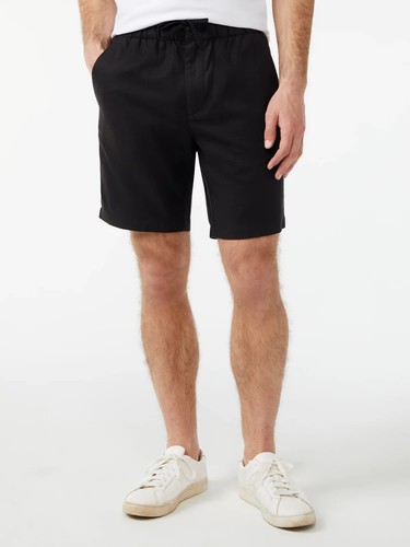Free Assembly Men's Cotton Lyocel Vacation Shorts 9” inseam Relaxed Black 2XL - Picture 3 of 5