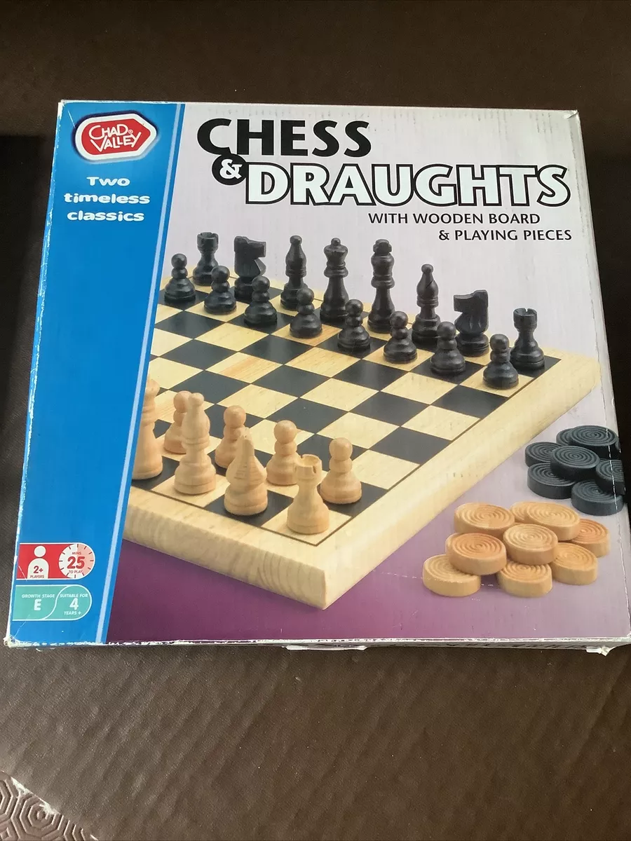 Buy Chad Valley Wooden Chess and Draughts Board Game, Board games