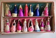 Vintage Christmas Decorations of  Russian Country Dolls 1950's