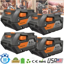 PACK For Ridgid R840087 8.0Ah 6 Ah Lithium Battery Rigid 18 Volt R840085 R840086