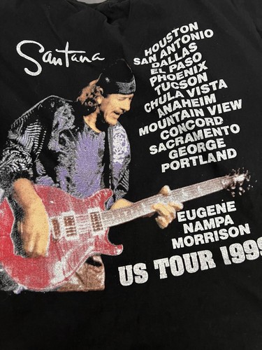 Vintage 1999 Mana MTV Unplugged Santana US Tour T-Shirt Men's L Double Sided - Picture 6 of 8