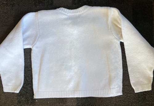 Vintage Kitty Cat w/Hearts Girl's Cotton Cardigan Sweater by Rachel's Kids Sz 6 - Picture 2 of 9
