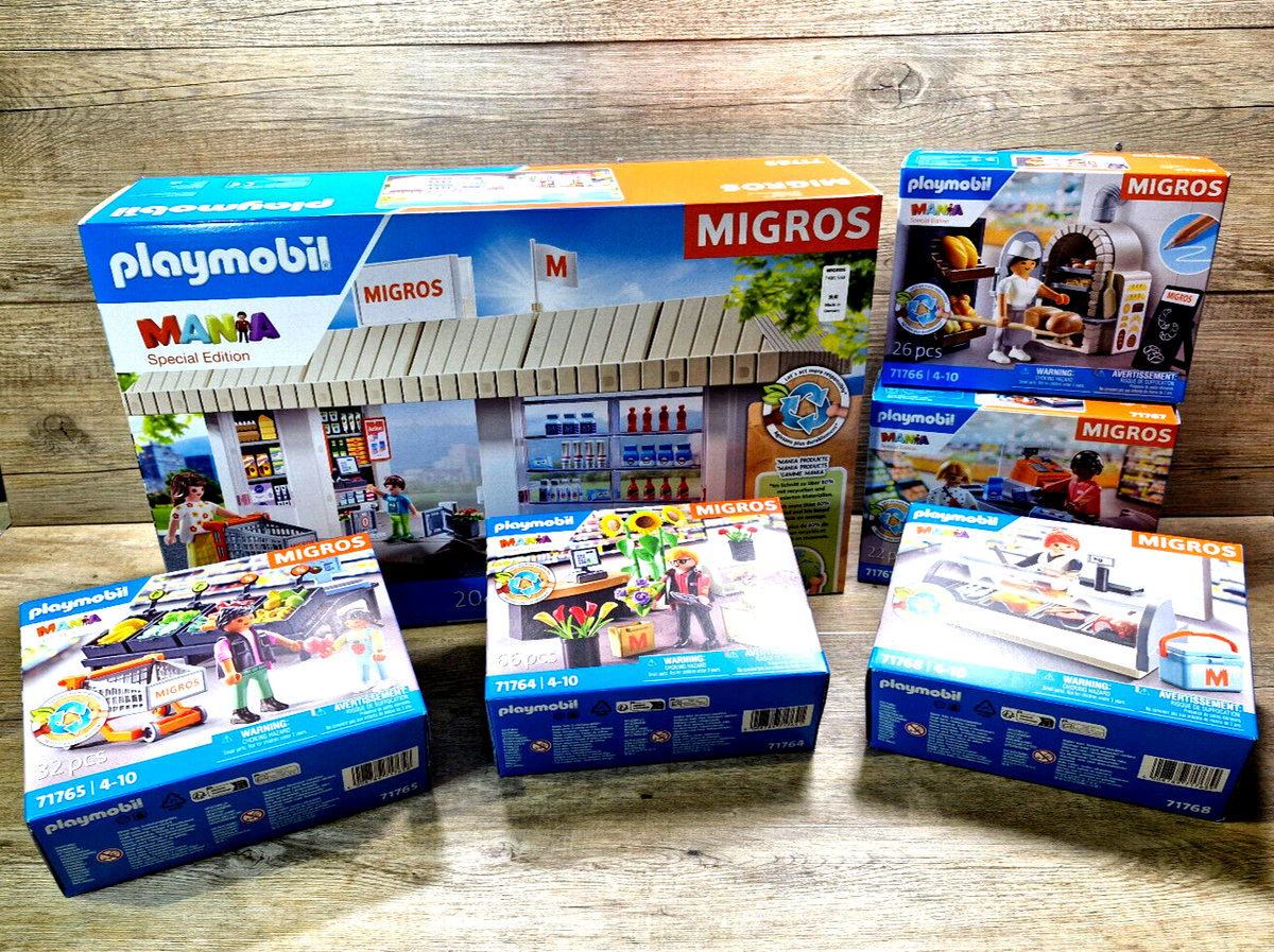 PLAYMOBIL® Migros Mania komplette Serie 6 Sets Einkaufsladen City