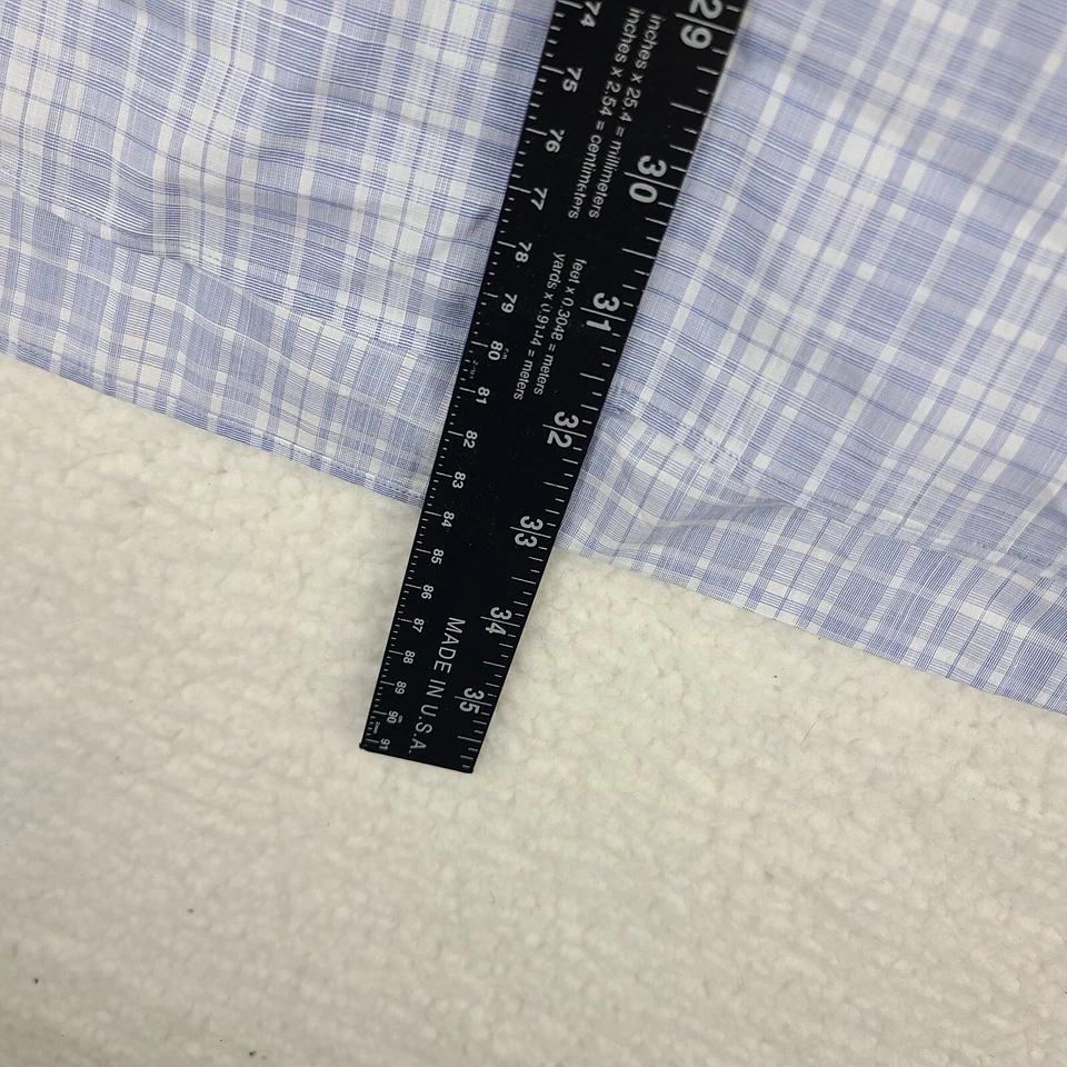 Zachary Prell Dress Shirt Mens 2XL XXL Blue Plaid Cotton Button Up - Image 4 of 4