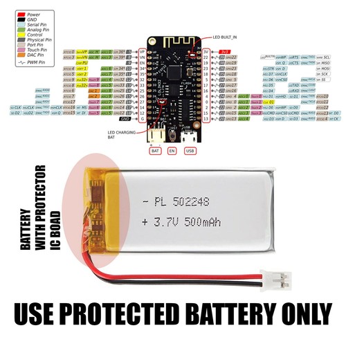 2021 ESP32 BATTERY POWERED LIPO 18650 Board Wireless WiFi Bluetooth ARDUINO IDE - Picture 9 of 14