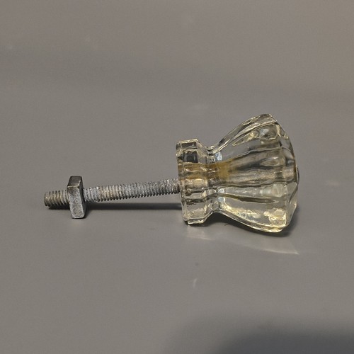 Lote de 3 perillas de cajón de colección decagón de vidrio transparente con cabeza empotrada 1,25 - Imagen 6 de 16