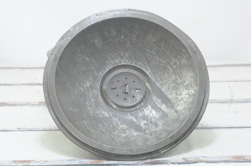 Antik 1800er Primitive ""NEU KINK"" Teigschüssel bedeckt große Metall Blechschüssel - Bild 8 von 12