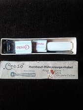 Pappschachtel, alt "Credo" Hornhaut-Hühneraugenhobel, original m. Inhalt  