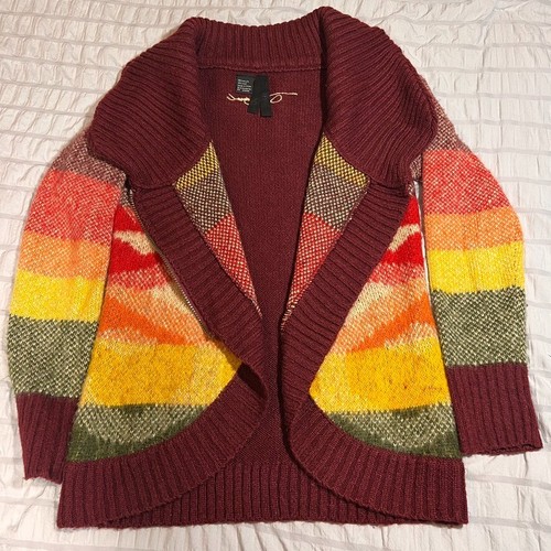 RAR Desigual Strick Cardigan mit Reißverschluss | Größe S | Colorblock Boho Pullover Jacke - Bild 3 von 6