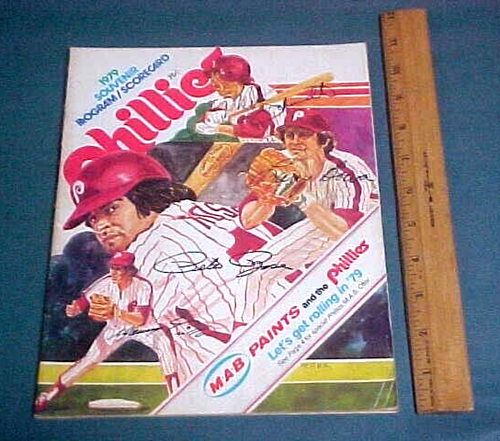 Vintage 1979 Baseball Program Philadelphia Phillies ~ S.F. Giants SIGNED BY FOUR