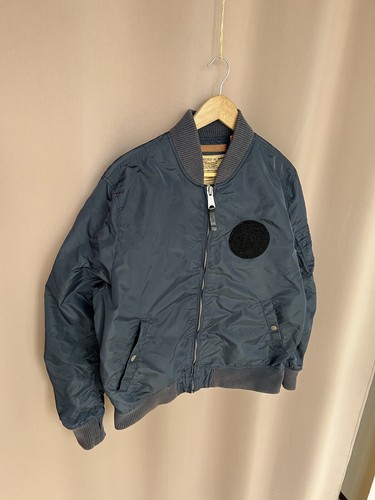 Alpha Industries Mens Full-Zip Bomber Jacket Size M Navy Aviator Windbreaker - 第 5/15 張圖片