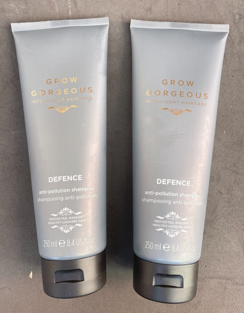 2x 250ml Grow Gorgeous Defence Blended Anti-Pollution Shampoo for Healthy Hair