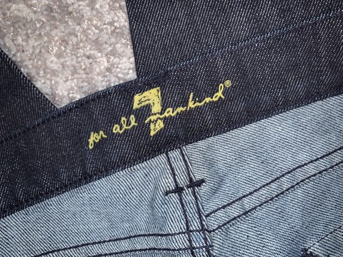 Pantalones de mezclilla vintage nuevos sin etiquetas Y2K 7 para toda la humanidad bolsillos de carga corte boot 27 SOLDOUT - Imagen 8 de 9
