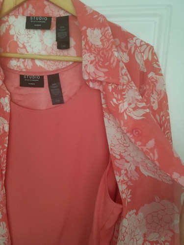 Women's Studio by Liz Claiborne Silky Colorful Lightweight Flowy Tunic &Cami 22W - Picture 4 of 12