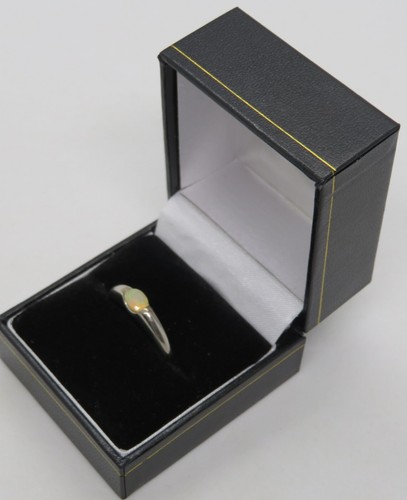 Sterling silver & opal vintage Art Deco antique band ring - size P - Picture 2 of 14