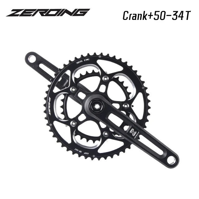 Road Bike Crankset Double Chainwheel 50-34T/52-36T/53-39T Ho