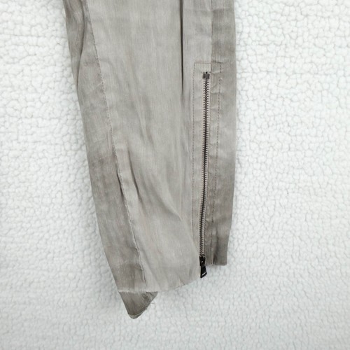 Crea Leggings Damen 36 extra kleine graue Leinen dehnbare Hose mit Reißverschluss Manschetten - Bild 3 von 11