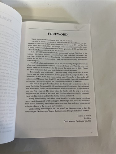 Bobby Plump: Last of the Small Town Heroes Book SIGNED Hoosiers 9 Signatures - Picture 10 of 10