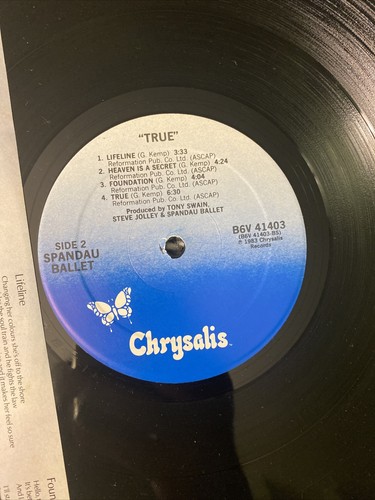 Spandau Ballet Lp True 1983 V. G+ Original Press - Picture 2 of 4