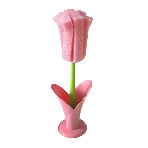 Flower Design Cup Cleaning Brush Detachable Sponge Cup Cleaner Dish Scrubber - Picture 13 of 14