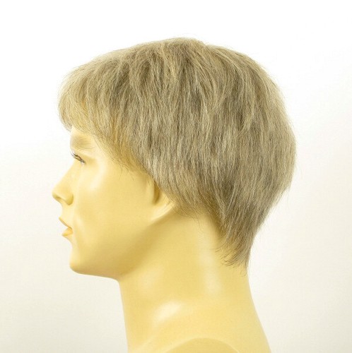 Short Wig For Men Natural Hair White And Grey Ref PIERRE 51 - Imagen 3 de 8