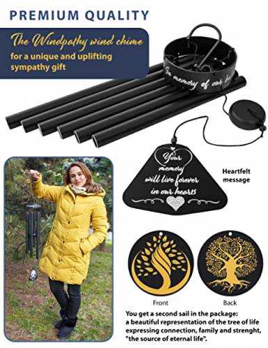 Windpathy Memorial Gifts for Loss of Mother Sympathy Medium, Black - Picture 5 of 8