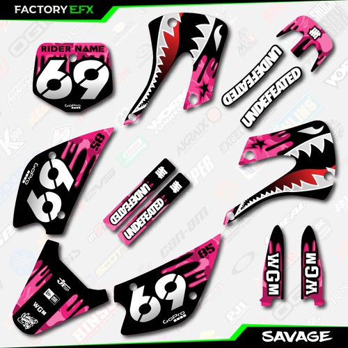 Pink Savage Racing Graphics Kit fits Kx85 05-13 Plates Kx 85 2005-2013 - Bild 1 von 5
