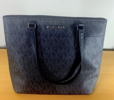 MICHAEL KORS Morgan Leather Tote Signature Black