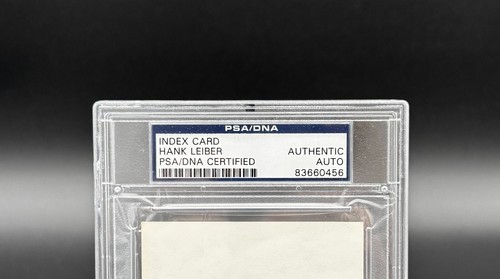 MLB Hank Leiber Signed Index Card Autograph PSA / DNA Authentic NY Giants Cubs - Picture 2 of 3