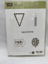 Stampin' Up PARTY THIS WAY Cling Rubber Stamp Set Of 5 Birthday Balloon Candle