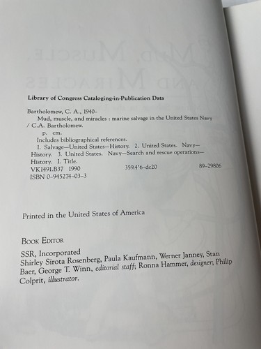 MUD, MUSCLE, AND MIRACLES: MARINE SALVAGE IN THE UNITED By C. A Bartholomew - Picture 6 of 8