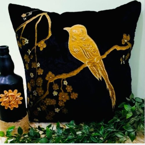 velvet Cushion Cover bird design best quality (SET OF FIVE CUSHION COVER) - Picture 5 of 17
