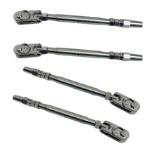 Marine Toggle And Swageless Turnbuckle For 1/4" Cable Wire Stainless Steel 4 Pcs