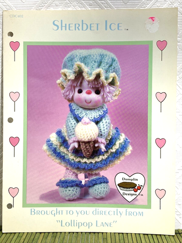 Vintage Dumplin Designs Sherbet Ice Puppe Häkelanleitung für 4-1/2" Puppenkopf - Bild 1 von 3
