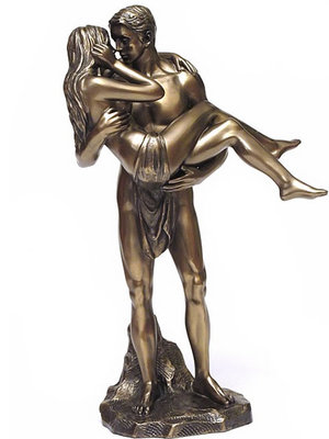 Liebespaar Paar Figur Skulptur mit Kalt Bronze Überzug 20078C