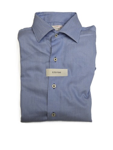 Lorenzo Uomo The Perfect White Shirt Long Sleeve Button Up Blue Mens SIze 32-33 - Picture 12 of 12