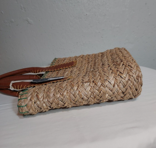 Universal Thread Straw Basket Natural Tote Handbag Beach Shopping Purse Bag - Picture 3 of 10