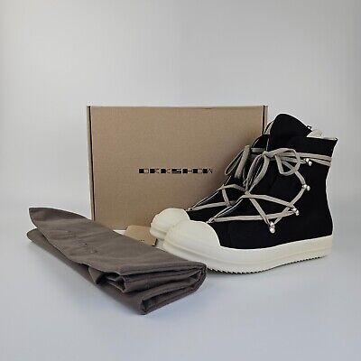 RICK OWENS DRKSHDW Hexa Black Canvas Sneakers New Size 42 US RICK OWENS DRKSHDW Hexa Black Canvas Sneakers New Size 42 US