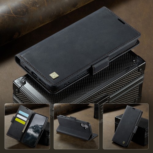 AutSpace Side Buckle Wallet Case PU Leather Flip Card Cover For iPhone Samsung - Imagen 27 de 35