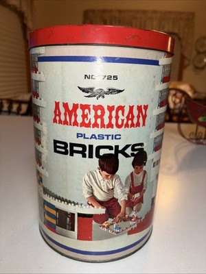American Plastic Bricks No. 725 + Nice Container Full To The Top 392 Pieces