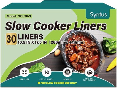 Slow Cooker Liners, 30 Count Cooking Bags Small Size Disposable Pot Liners Plast